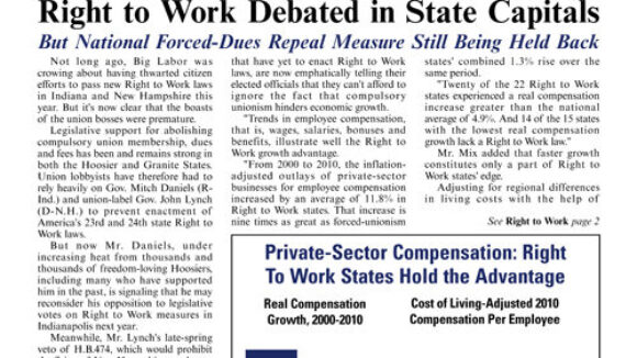 September 2011 issue of The National Right To Work Committee Newsletter now available