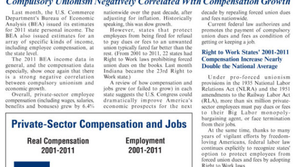 April 2012 The National Right To Work Committee e-Newsletter available