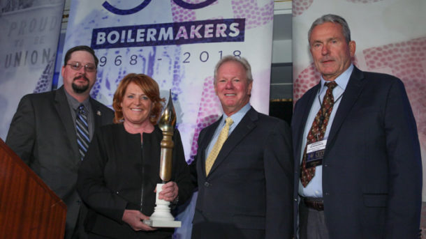 Heitkamp awarded by Boilermakers union bosses
