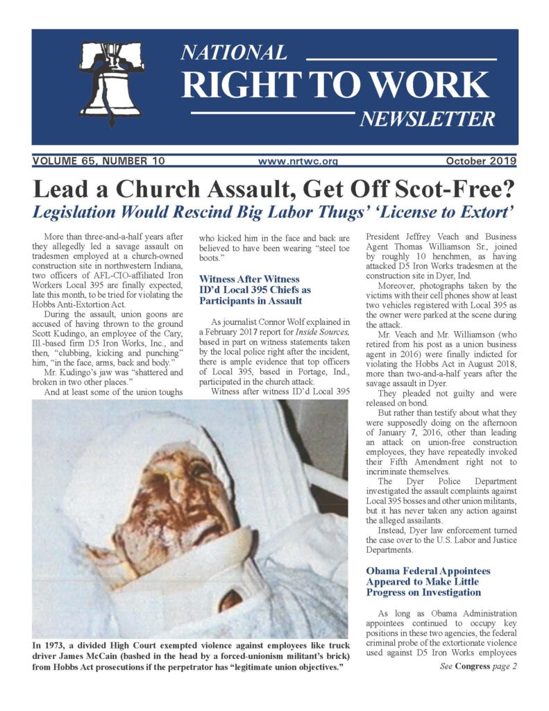 October 2019 National Right to Work Newsletter