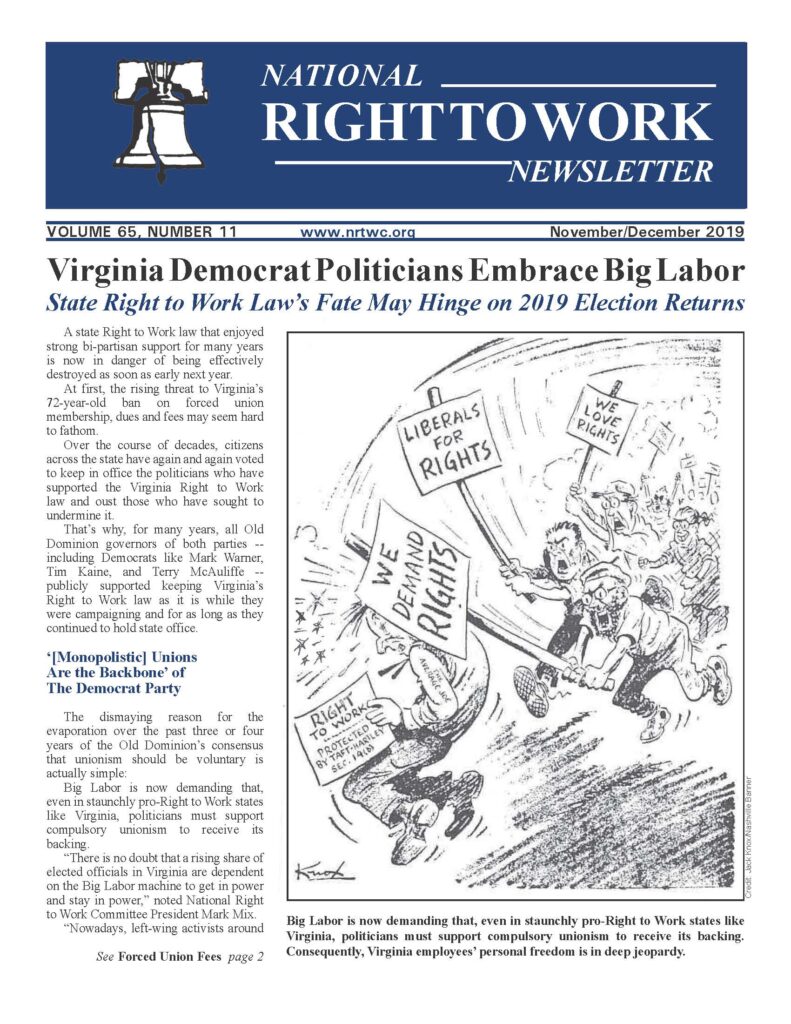 November/December 2019 National Right to Work Newsletter