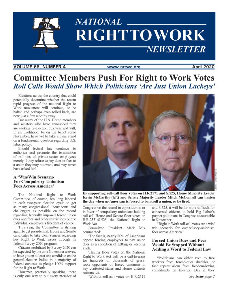 April 2020 National Right to Work Newsletter