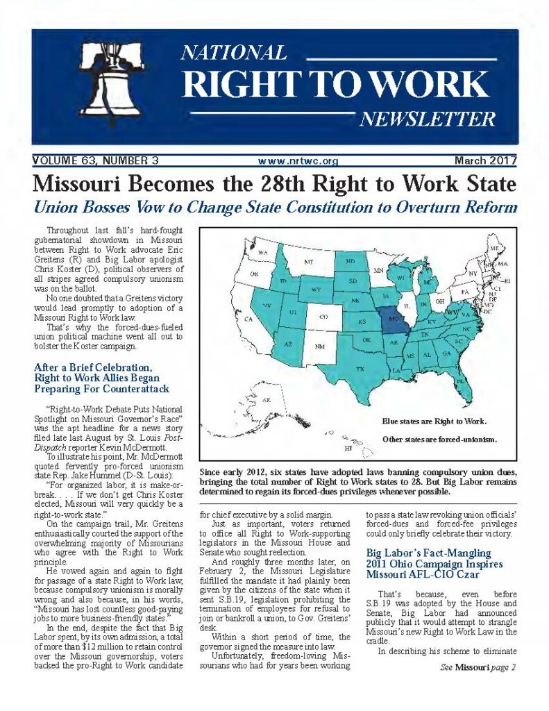 March 2017 National Right to Work Newsletter