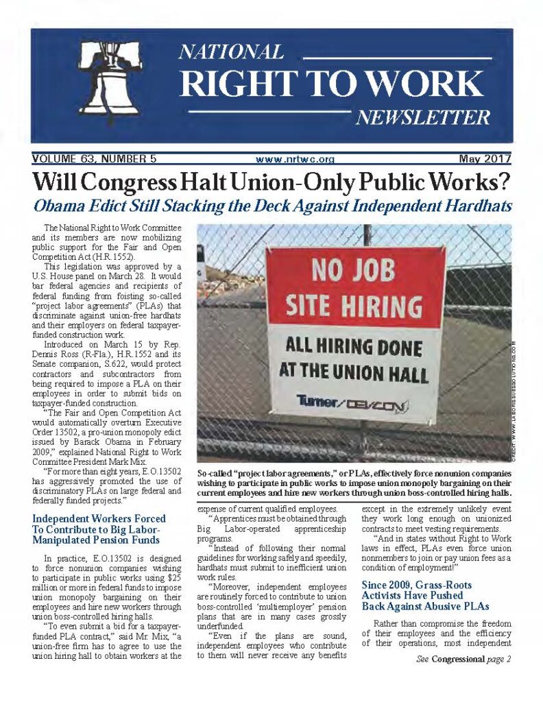 May 2017 National Right to Work Newsletter