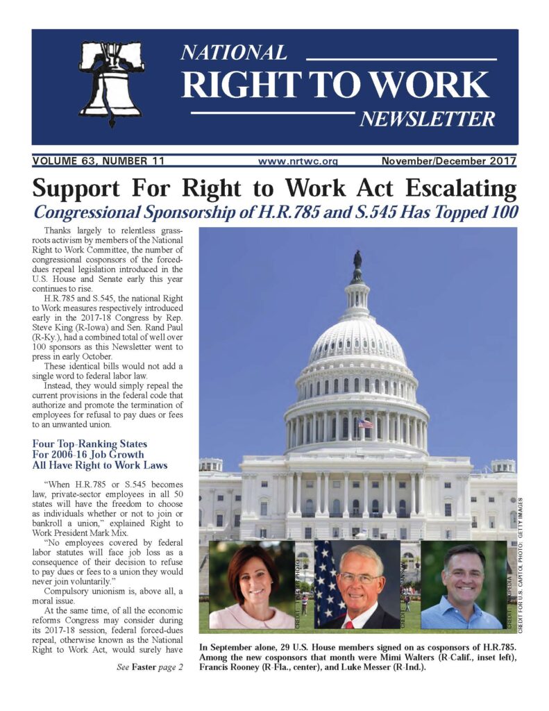 November/December 2017 National Right to Work Newsletter
