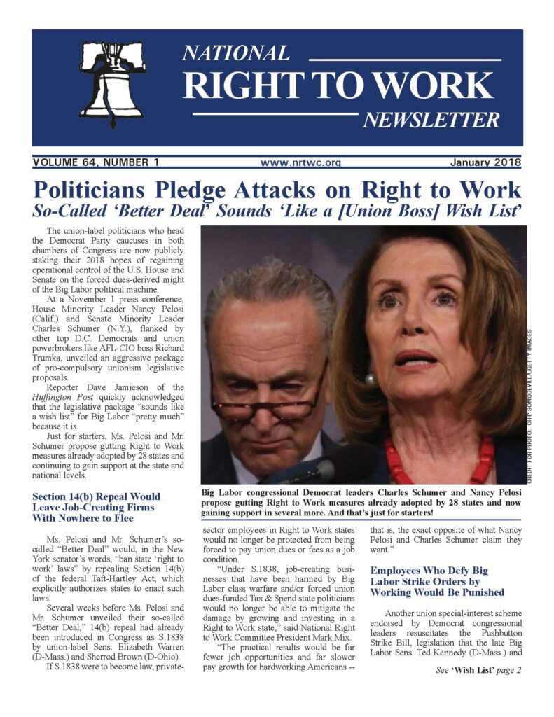 January 2018 National Right to Work Newsletter
