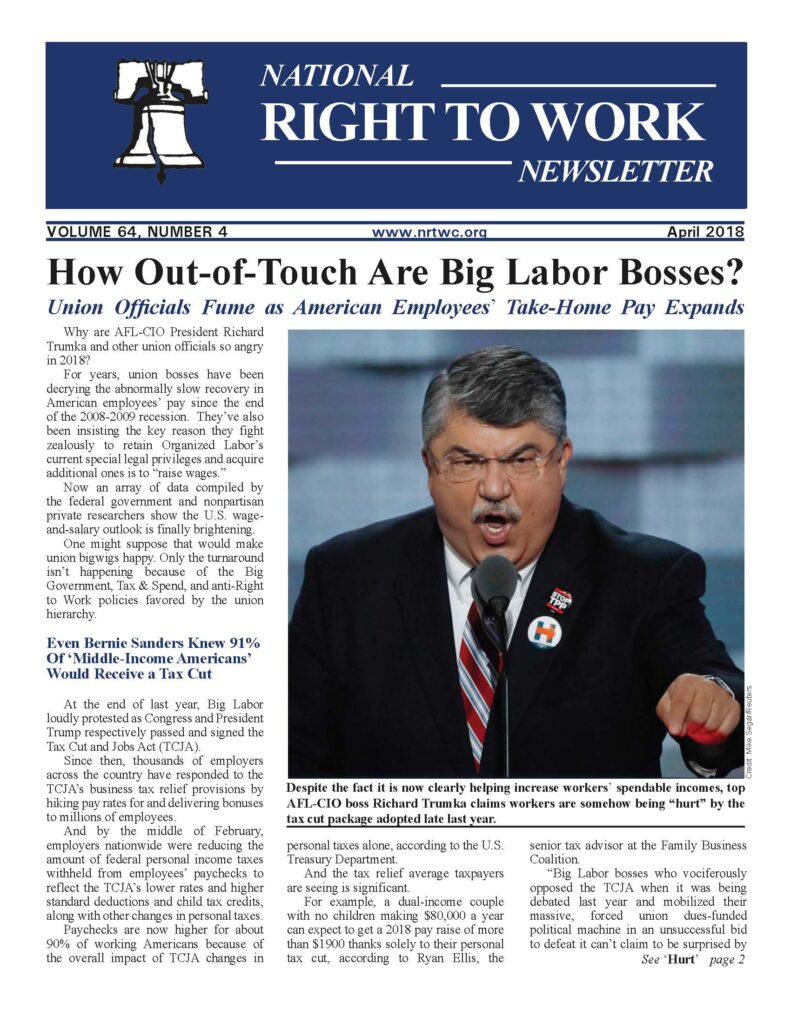 April 2018 national Right to Work Newsletter