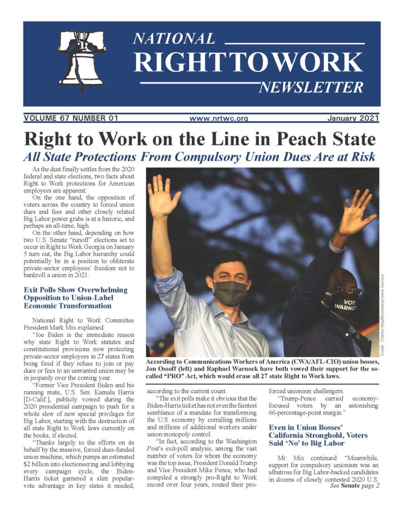 January 2021 National Right to Work Newsletter