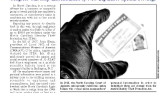 NC Court Green Lights Big Labor, Okays Violating Workers' Privacy