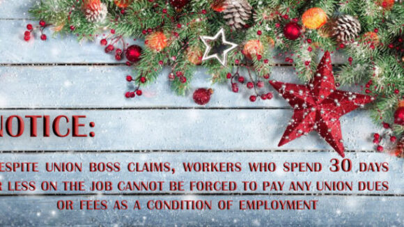National Right to Work Foundation Issues Special Legal Notice for Holiday Temporary Employees
