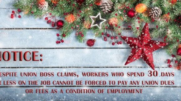 National Right to Work Foundation Issues Special Legal Notice for Holiday Temporary Employees