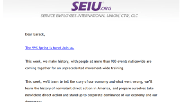 Move Over Occupy Wall Street, SEIU's 99% Spring is taking over