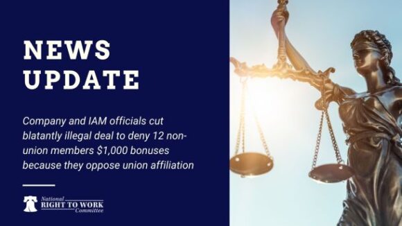 Factory Workers Secure $12K in Legal Challenge to Discrimination by IAM Union and Employer against Non-Union Employees