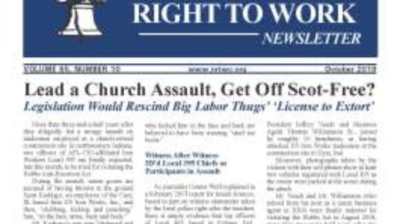 October 2019 National Right To Work Newsletter Summary