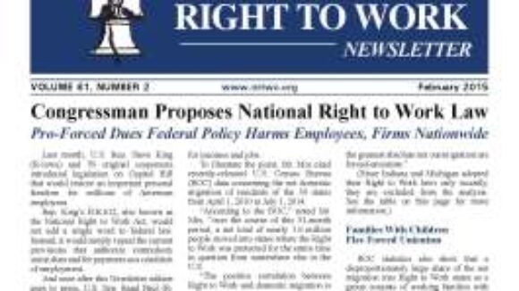 February 2015 National Right to Work Newsletter Summary