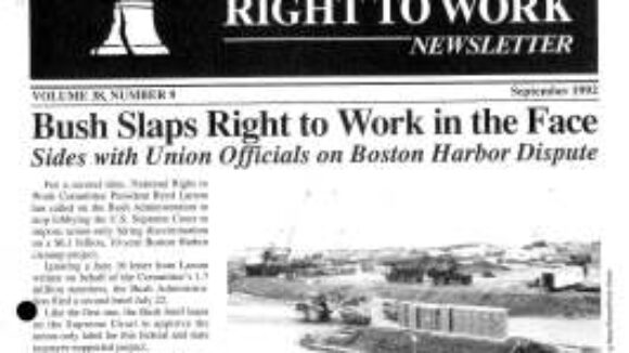 September 1992 National Right to Work Newsletter Summary