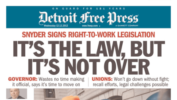 Good News -- Michigan Right To Work Protections Prevail