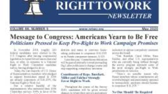May 2020 National Right To Work Newsletter Summary