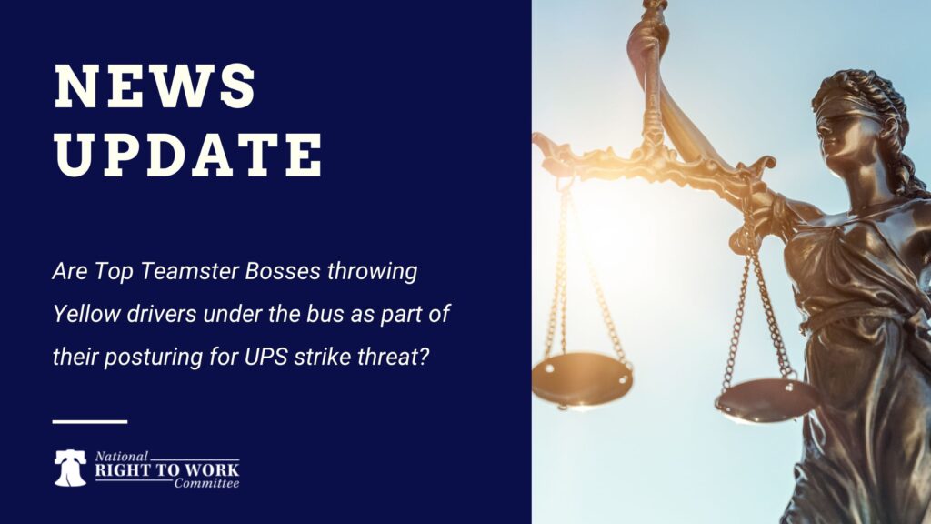 Are Top Teamster Bosses throwing Yellow drivers under the bus as part of their posturing for UPS strike threat?
