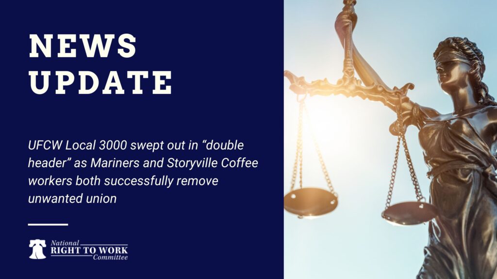 UFCW Local 3000 swept out in “double header” as Mariners and Storyville Coffee workers both successfully remove unwanted union