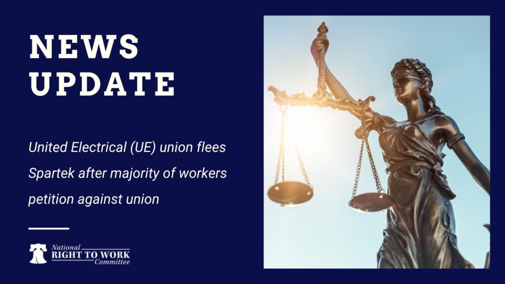 United Electrical (UE) union flees Spartek after majority of workers petition against union
