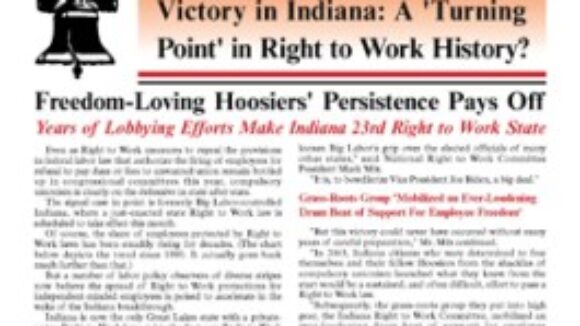 Special Newsletter Supplement -- Victory in Indiana: A 'Turning Point'?
