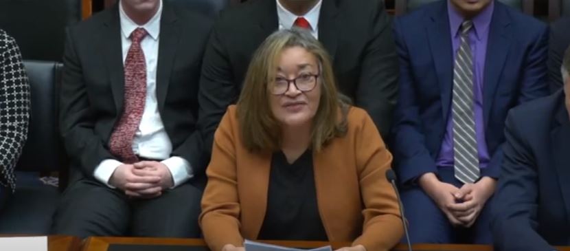 Brunilda Vargas testifying at the National Right to Work Act Congressional Hearing