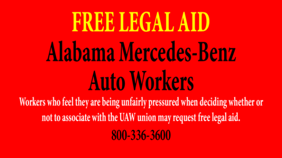 Free Legal Aid to Protect Employee Rights at Alabama Mercedes-Benz Factory
