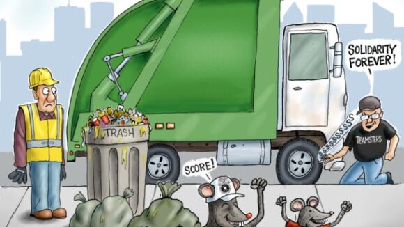 Trash Piles up in Union-Boss Stronghold Cities 