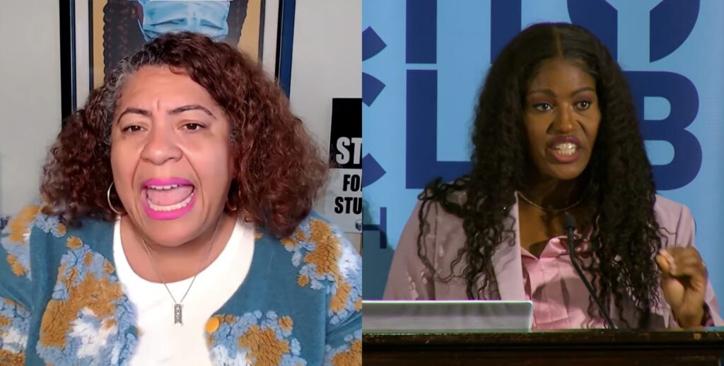 union bosses Cecily Myart-Cruz and Stacy Davis Gates